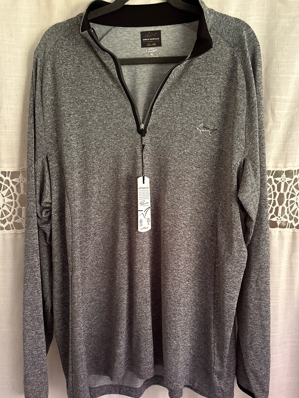 Greg Norman Collection Men's Heather Gray Quarter-Zip Pullover NWT